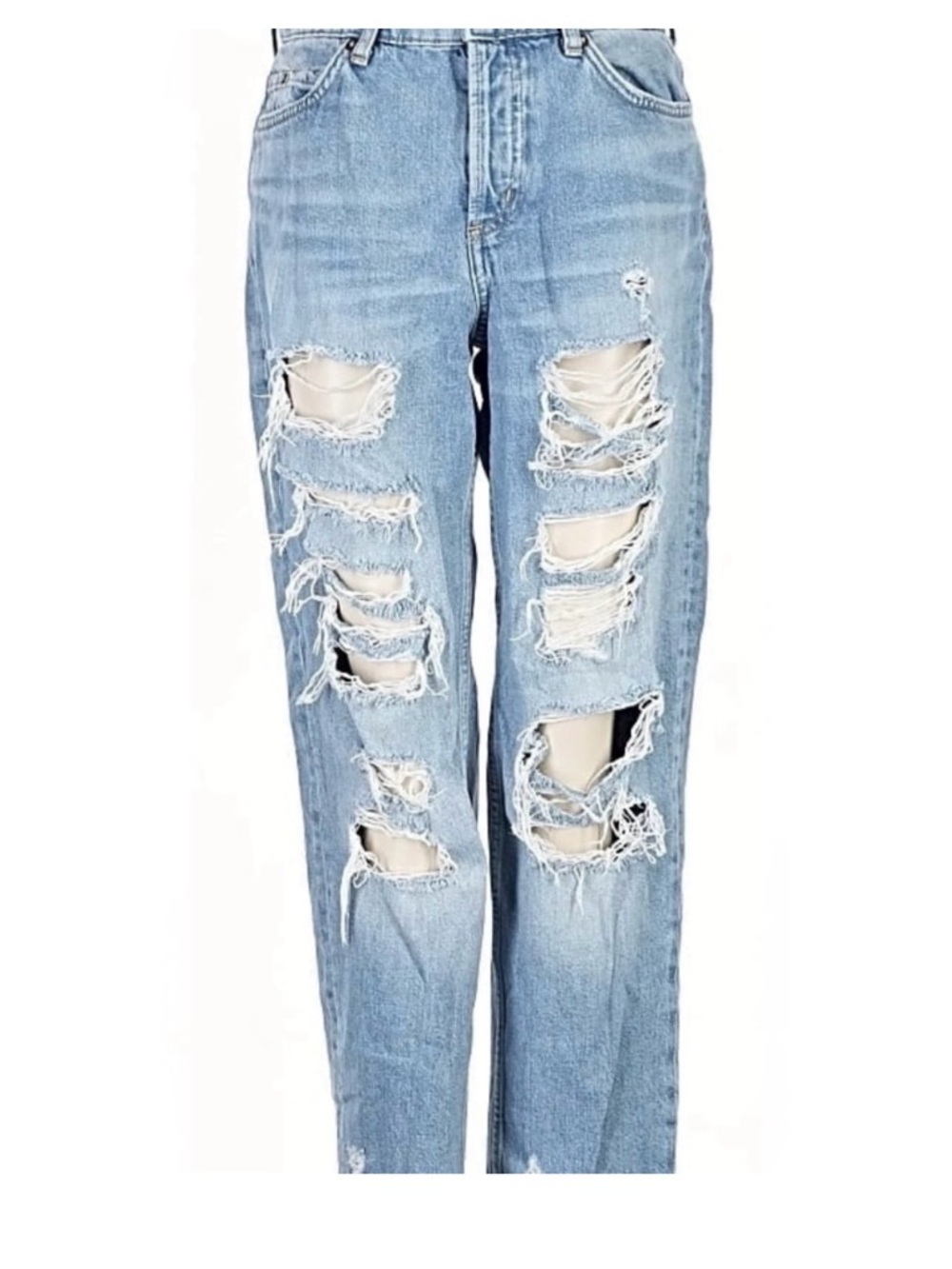 H&M Light Blue Distressed Boyfriend Jeans